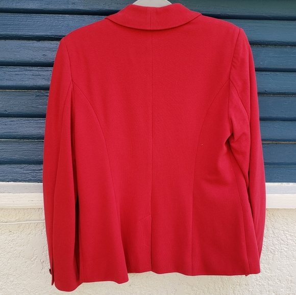INTERNATIONAL CONCEPTS, INC red cotton blazer L - Picture 4 of 4